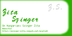 zita szinger business card